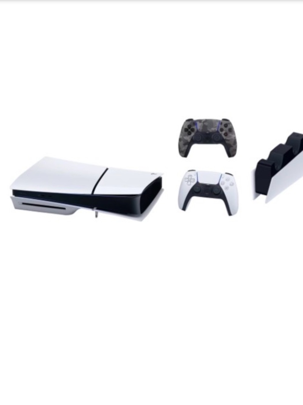 Sony PS5 Console Bundle in White and Black with Camo DualSense